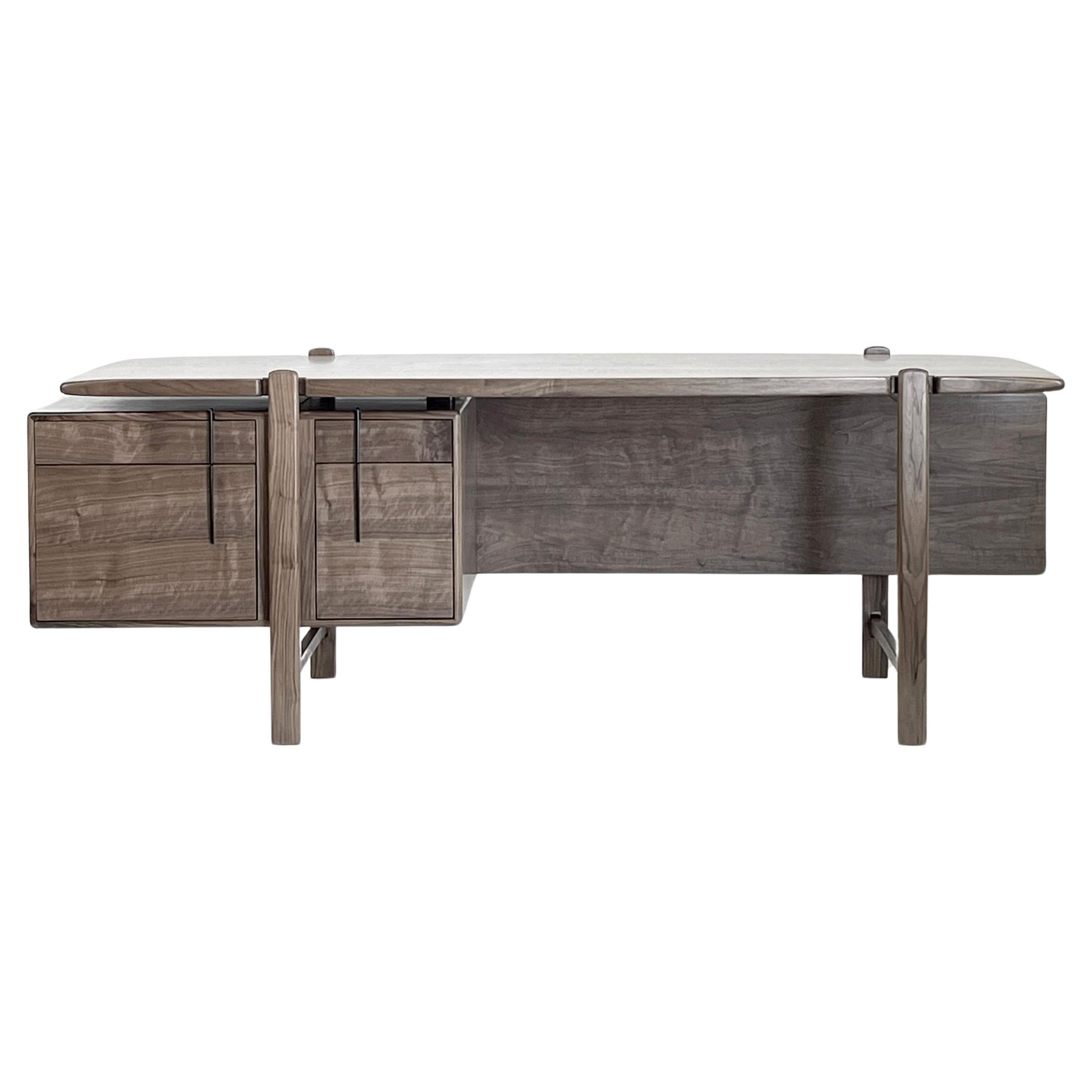 Bureau en bois massif d'inspiration Contemporary Mid Century Anderson Wood en vente