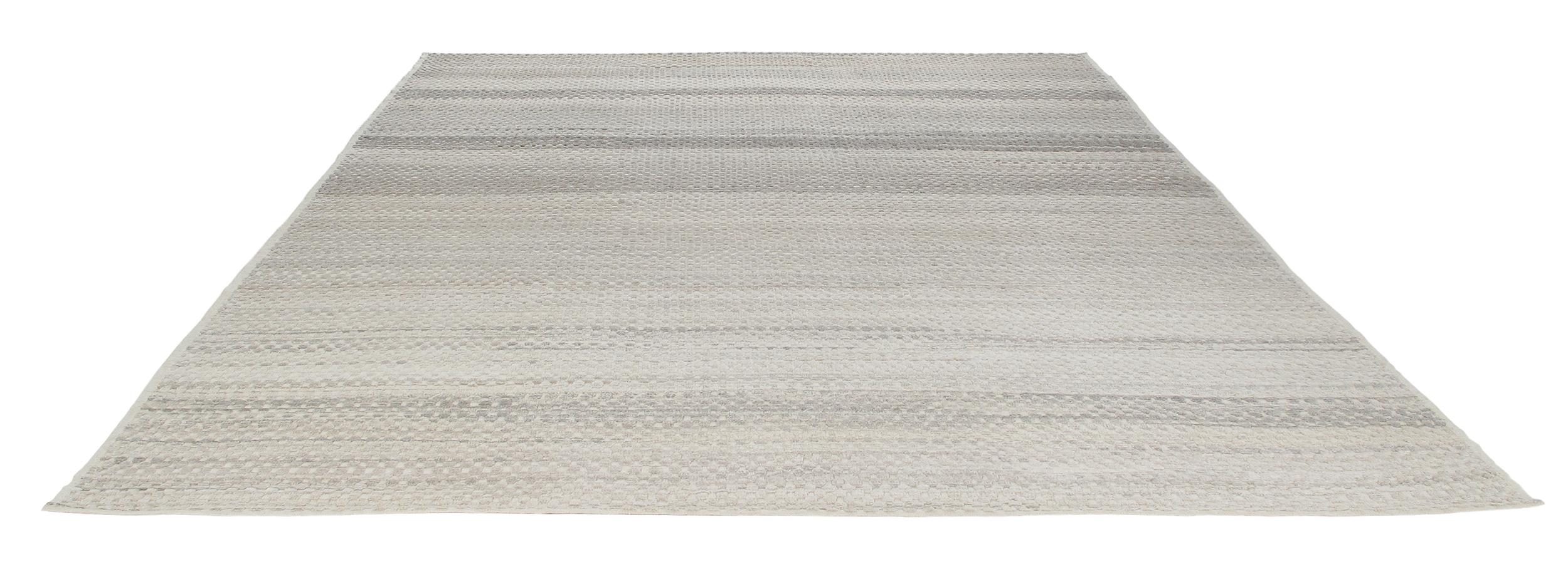 Alfombra Contemporánea de Estilo Moderno de Mediados de Siglo y Relieve de Estilo Tribal Afgano en venta
