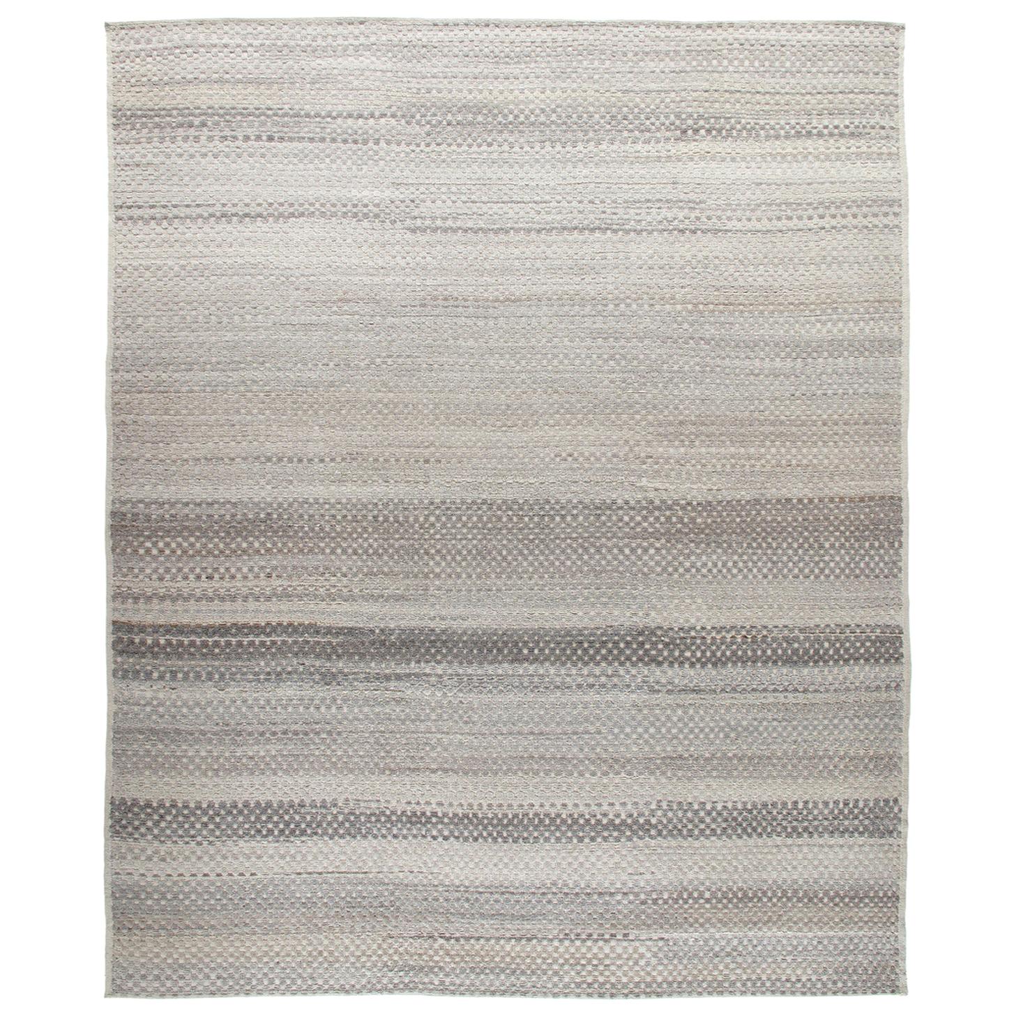 Contemporary Mid-Century Modern Style and Tribal Style Relief Rug For Sale