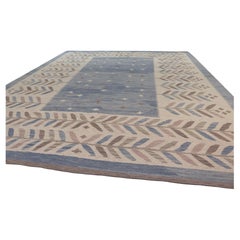 Contemporary Mid-Century Scandinavian-Style Flatweave Carpet