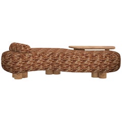 Letto da giorno contemporaneo Minho, arazzo jacquard Dedar, Oak Root di Greenapple