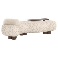 Lit de jour contemporain Minho, tissu texturé Dedar, Oak, fait main par Greenapple