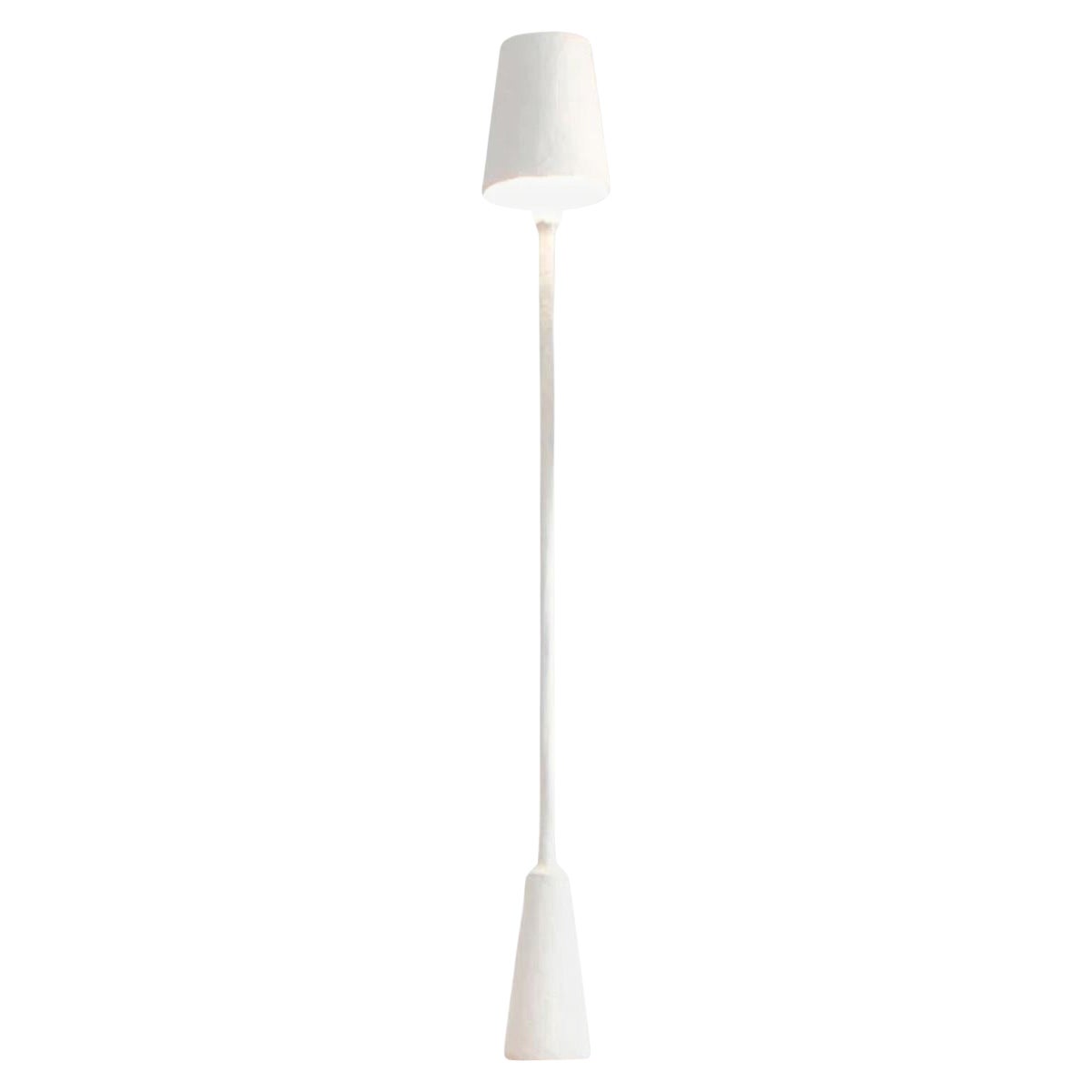 Contemporary Mini Metti Floor Lamp in White Paper Clay by Bailey Fontaine
