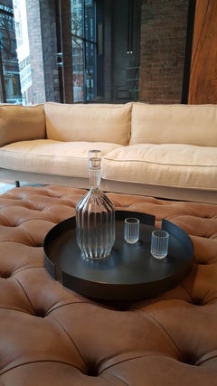 fferrone Contemporary Minimal Decorative Dark St. Steel Serving Tray Centerpiece