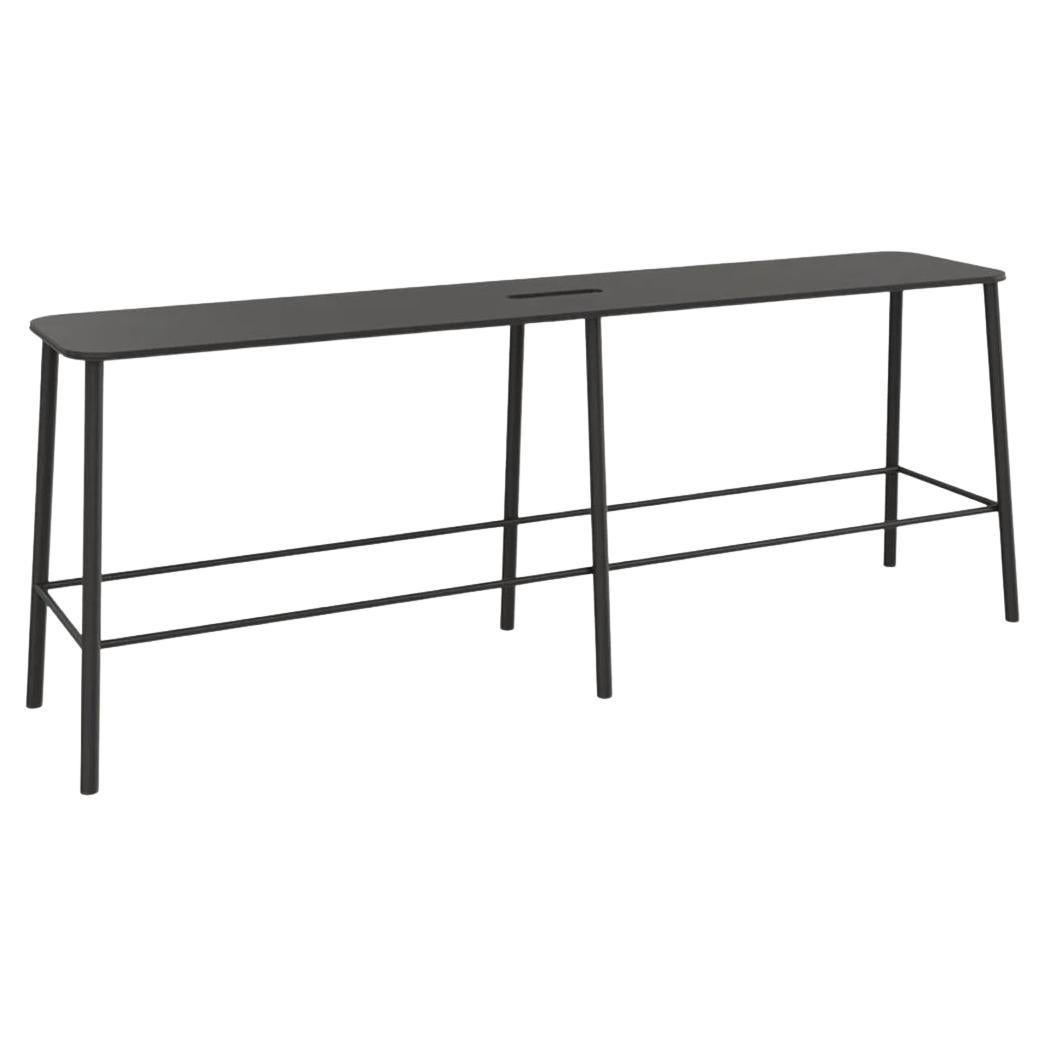 FRAMA Zeitgenssische minimalistische Adam-Bank aus Stahl, Mono, schwarz, L1200