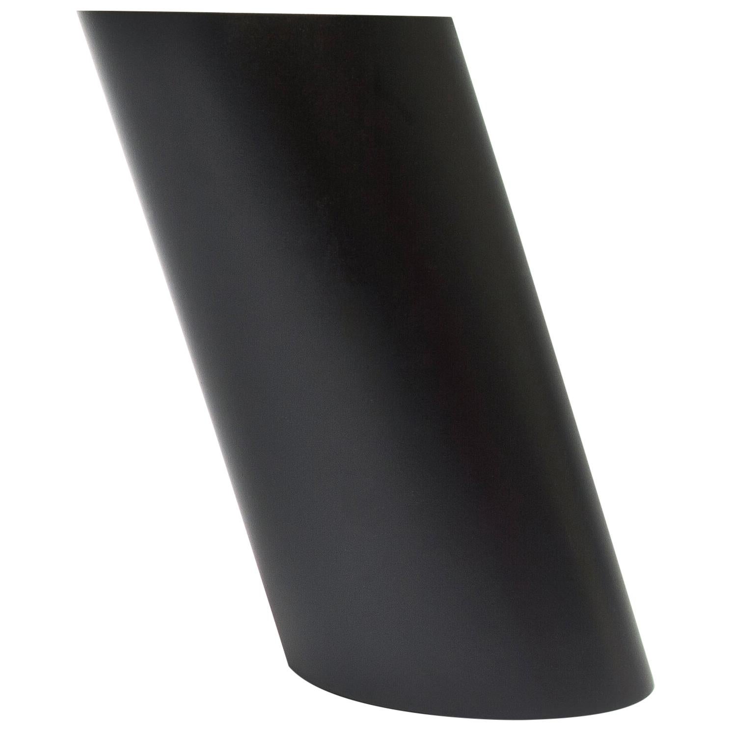 Contemporary Minimal Double Black Steel Flower Sculptural Vase, in Stock, USA