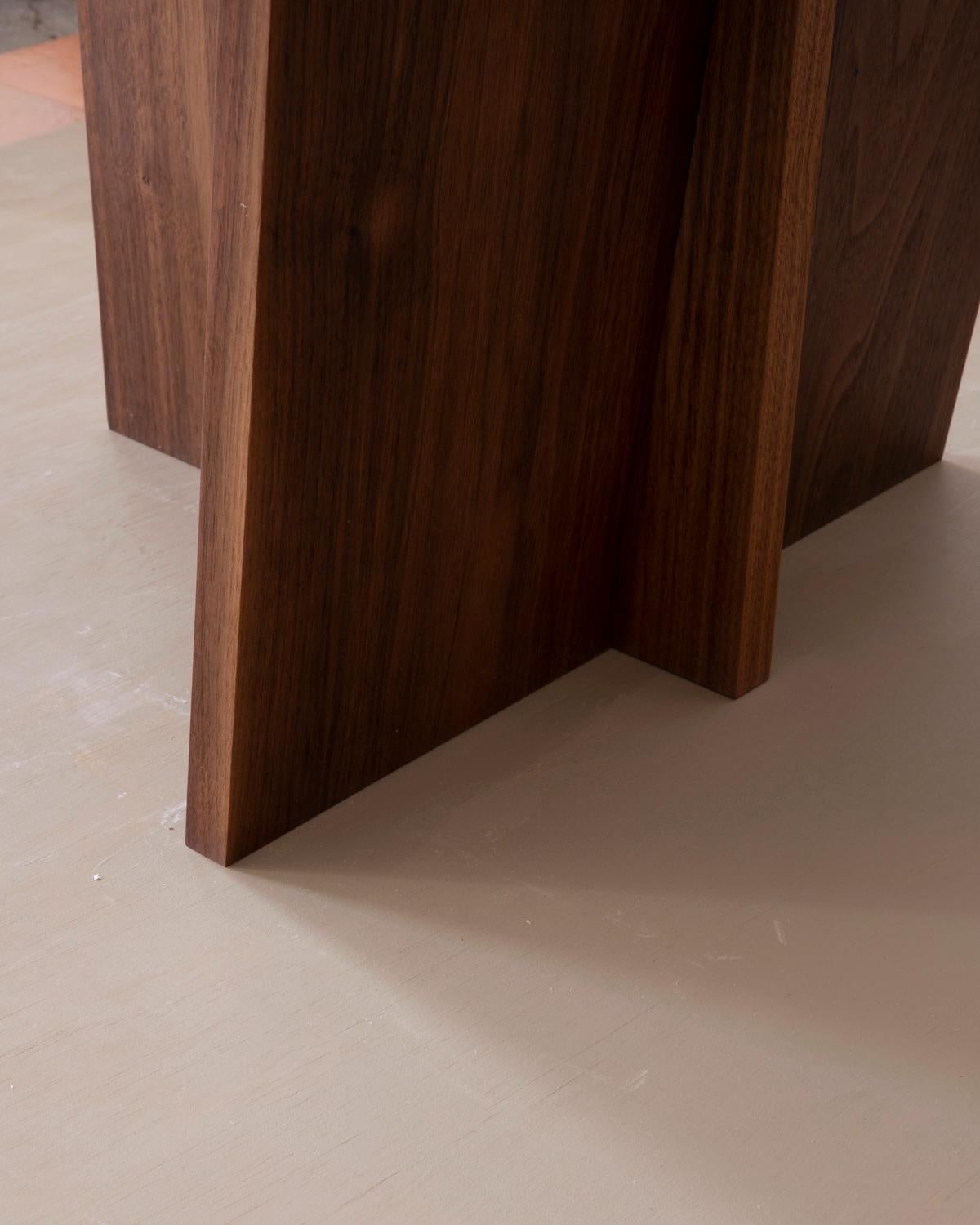 Contemporary Minimal Geometric Walnut Side Chair by Campagna In New Condition For Sale In Portland, OR