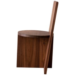 Contemporary Minimal Geometric Walnut Side Chair by Campagna