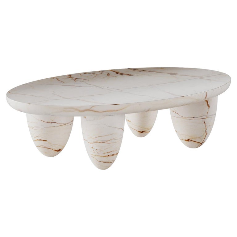 Table basse ronde contemporaine minimaliste pour l'intérieur et l'extérieur  en marbre Bilecik En vente sur 1stDibs