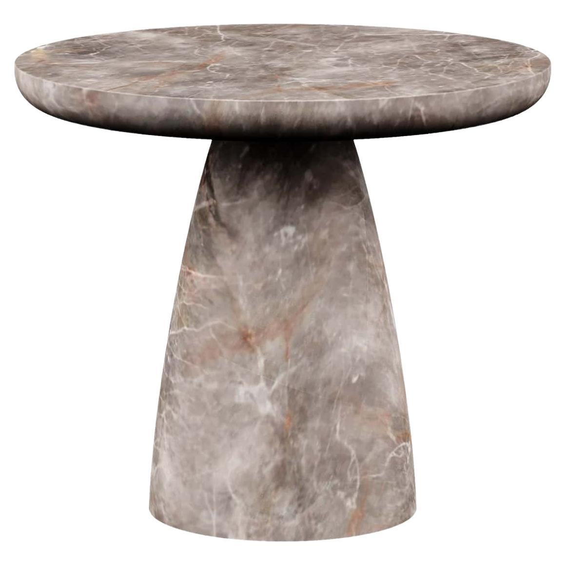 Contemporary Minimal Round Side Table 3 Legs in Travertine Stone