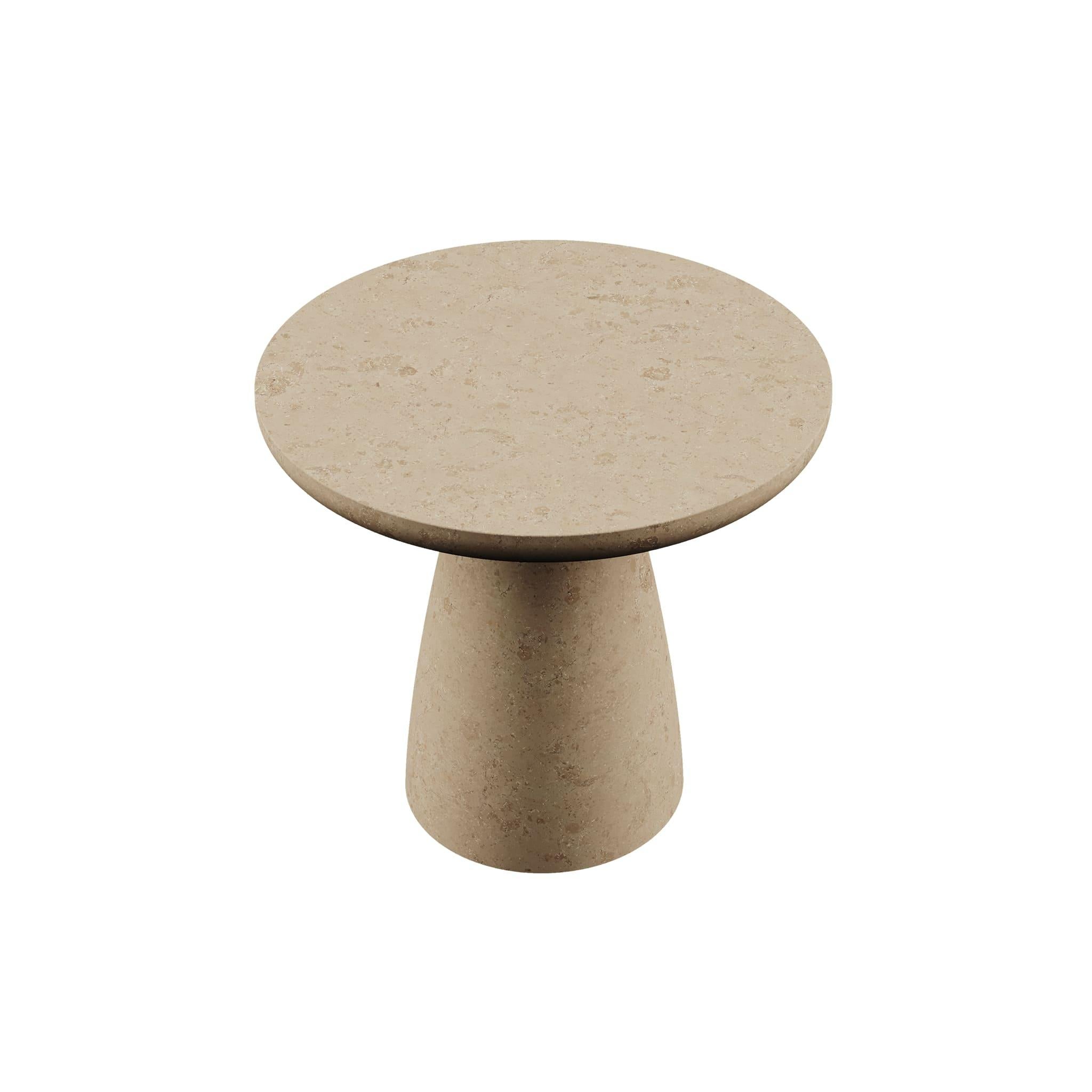 Lunarys Large Side Table Natural is a modern outdoor piece, the stone side table’s body and legs are crafted in natural sandblaster beige limestone, delivering a raw yet luxurious style to any contemporary outdoor project.

Materials: Body and