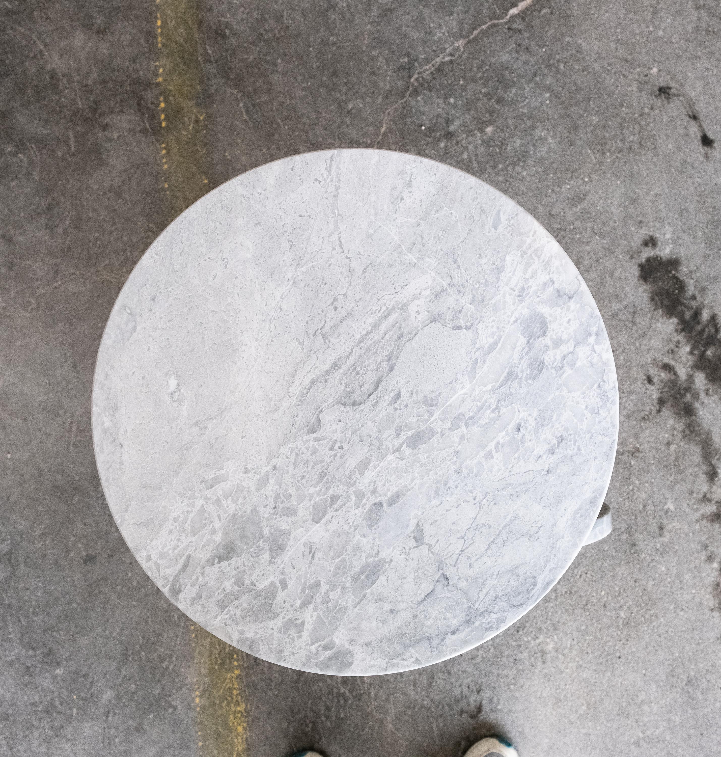 Italian Contemporary Minimal Table in Marble and Metal Made in Italy For Sale