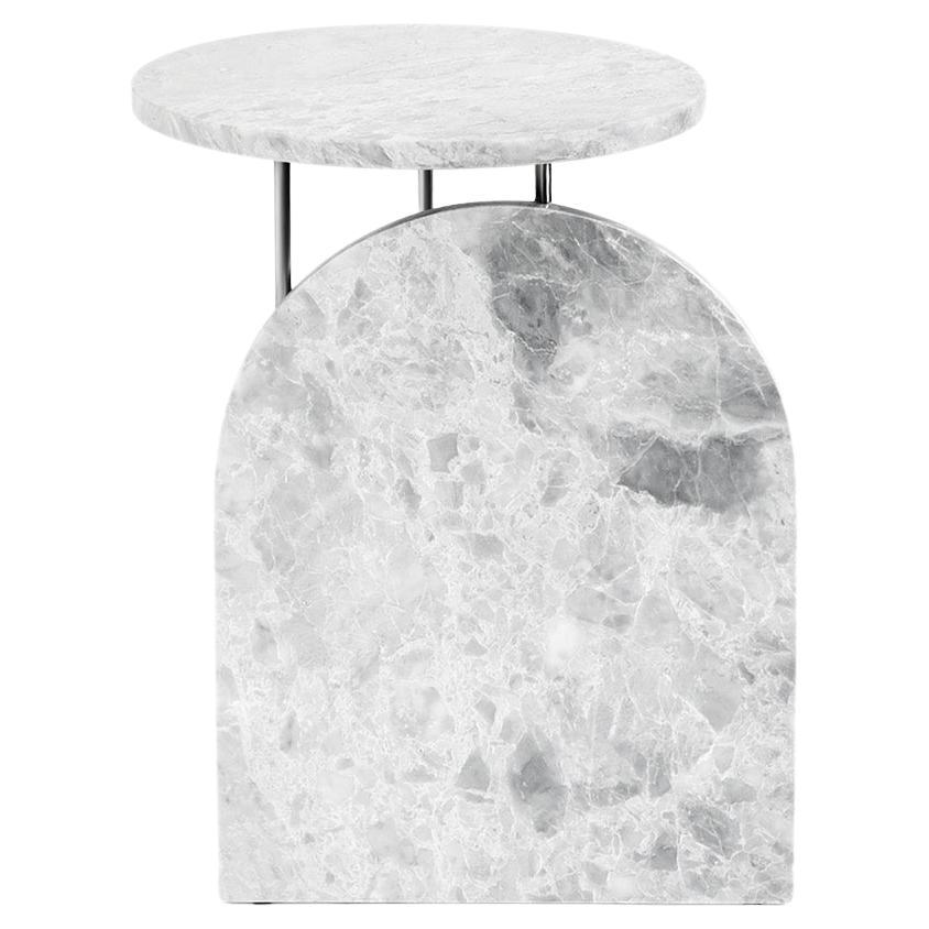 Contemporary Minimal Table in Marble and Metal Made in Italy For Sale
