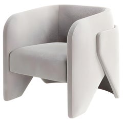 Fauteuil minimaliste contemporain entièrement recouvert de velours Performance