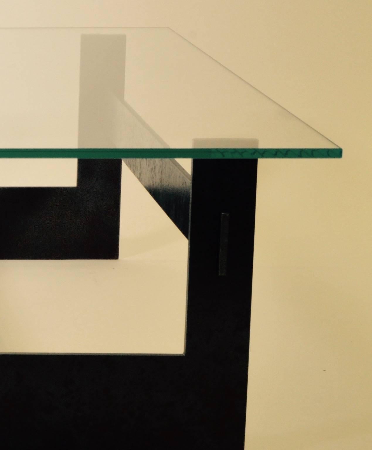 Table basse contemporaine minimaliste en acier noirci et verre de Scott Gordon Neuf - En vente à Sharon, VT