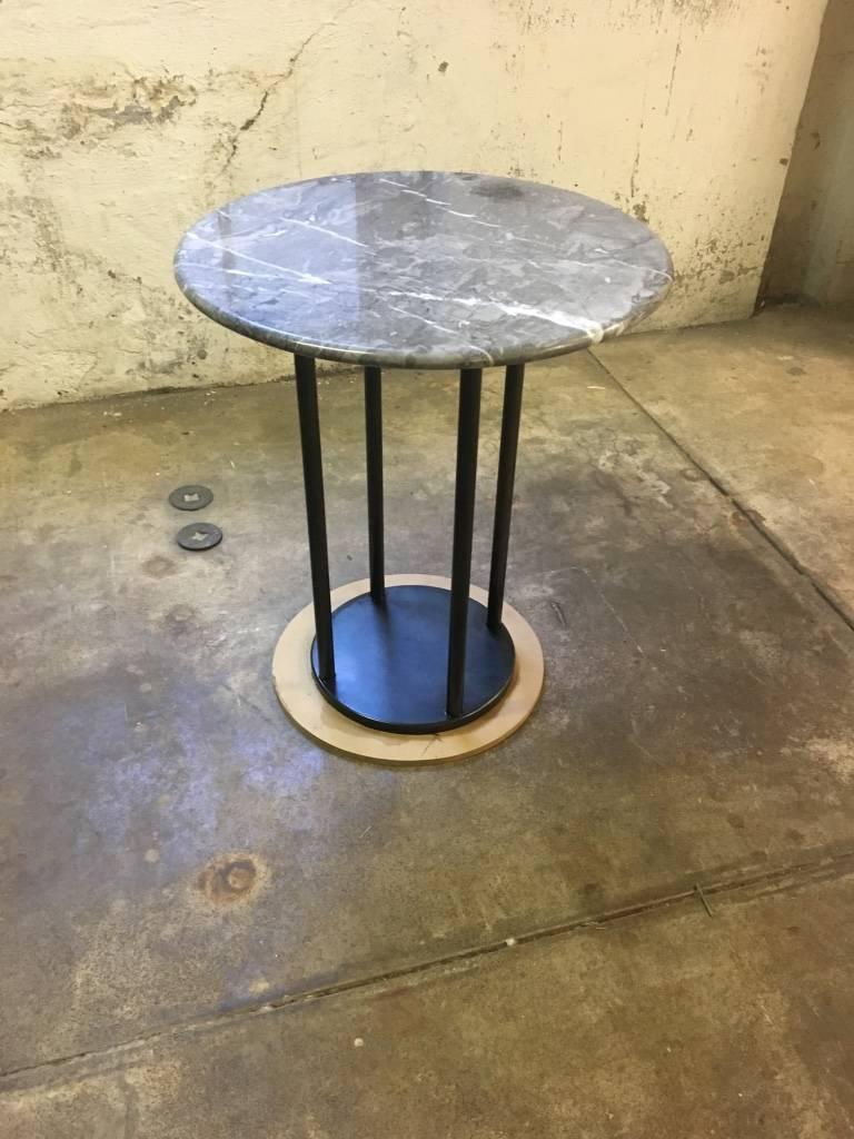 Contemporary Minimalist Blackened Steel and Marble Table by Scott Gordon For Sale 3