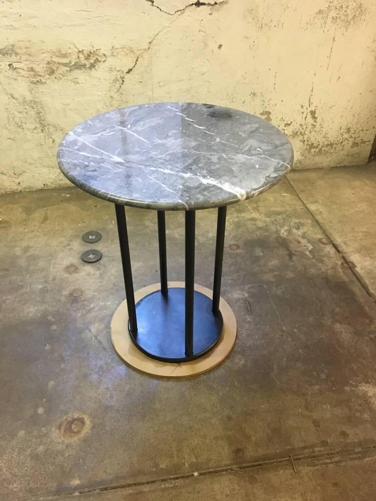 Contemporary Minimalist Blackened Steel and Marble Table by Scott Gordon For Sale 5