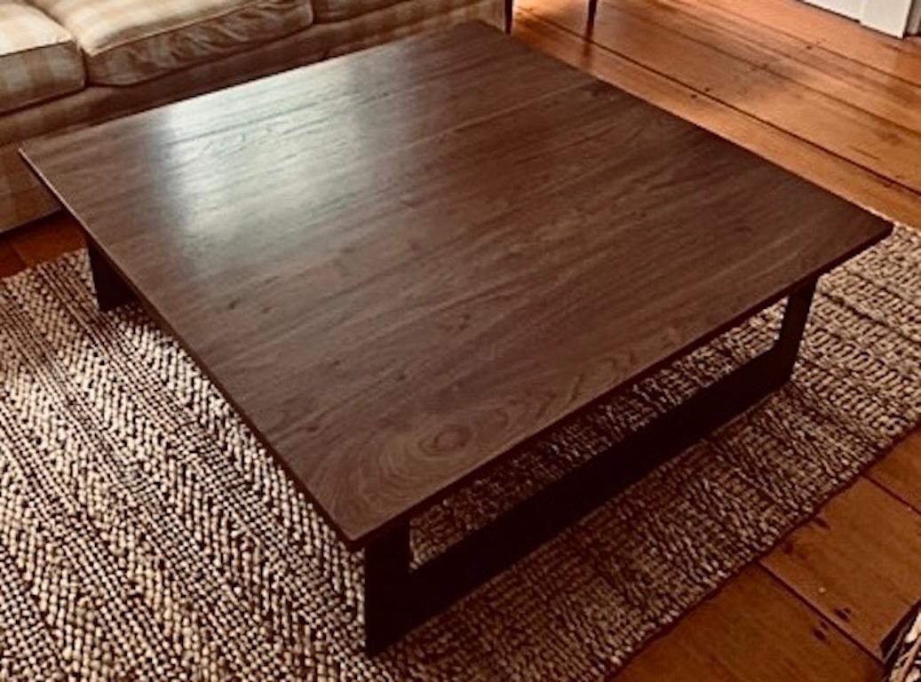 Contemporary Minimalist Blackened Steel and Walnut Coffee Table by Scott Gordon In New Condition For Sale In Sharon, VT