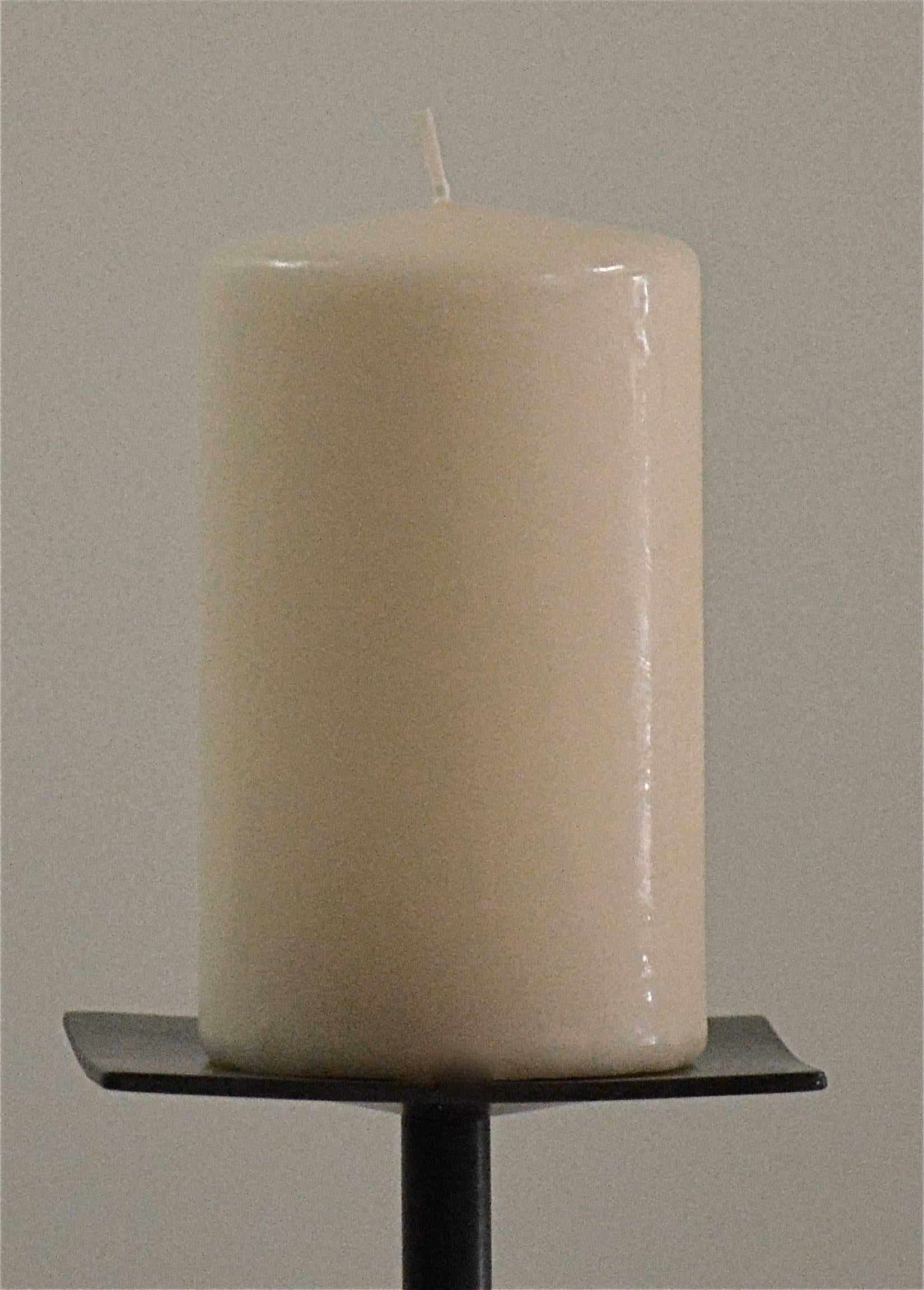 American Contemporary Minimalist Blackened Steel Candleholder Set by Scott Gordon For Sale