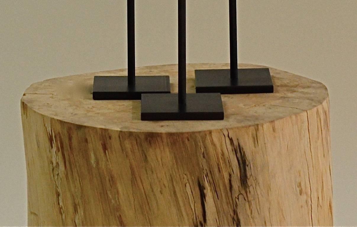 Contemporary Minimalist Blackened Steel Candleholder Set by Scott Gordon In New Condition For Sale In Sharon, VT