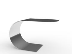 Contemporary & minimalist Cantilever Desk in Recycled Polished Stainless Steel