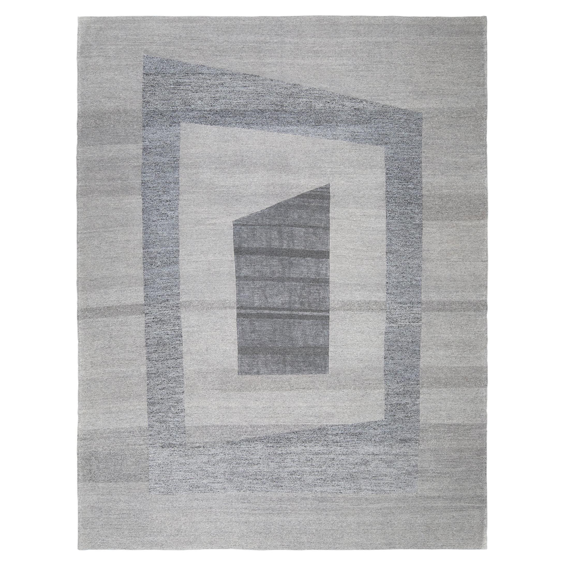 Contemporary Minimalist Flatweave Rug