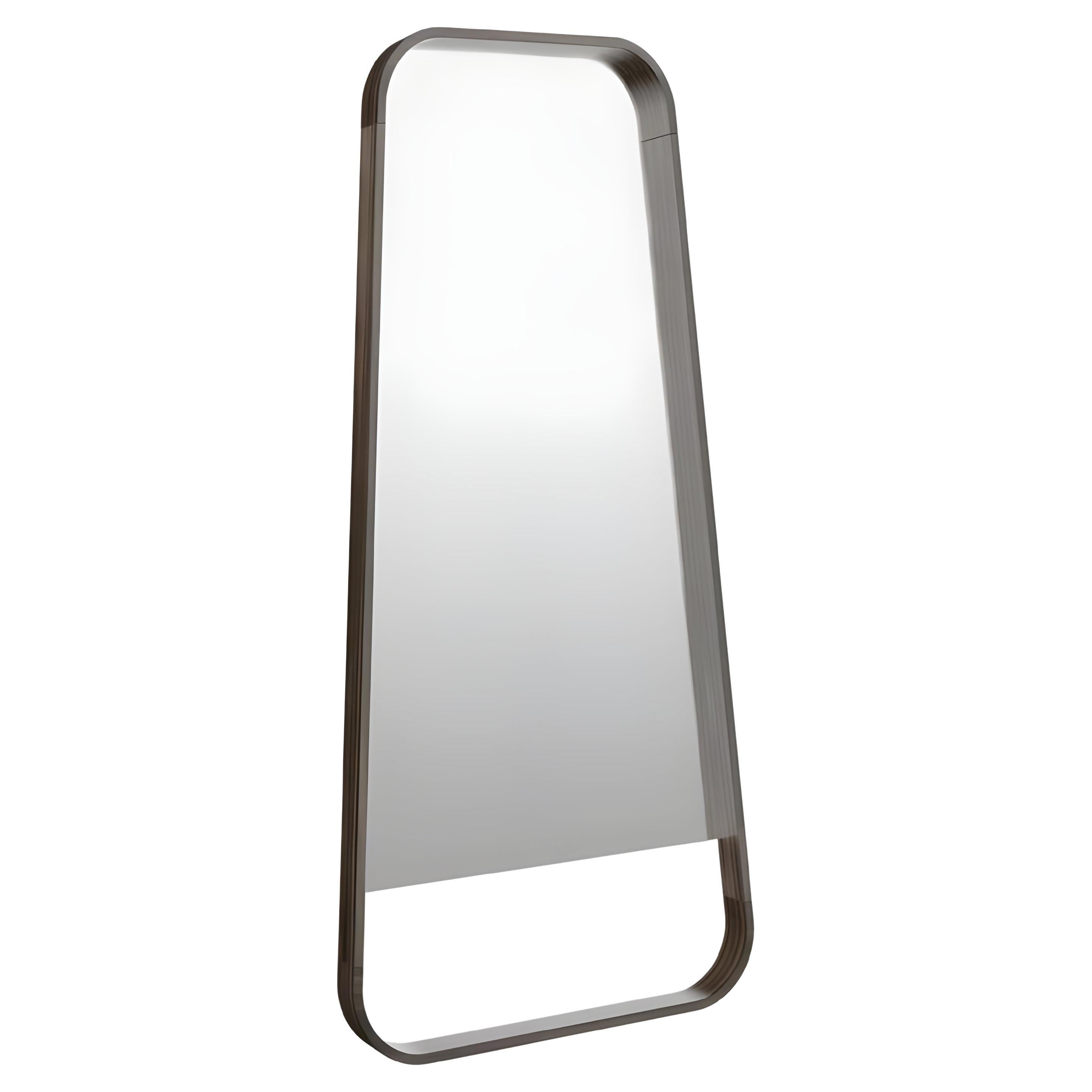 Specchio da terra minimalista contemporaneo con cornice in legno sottile