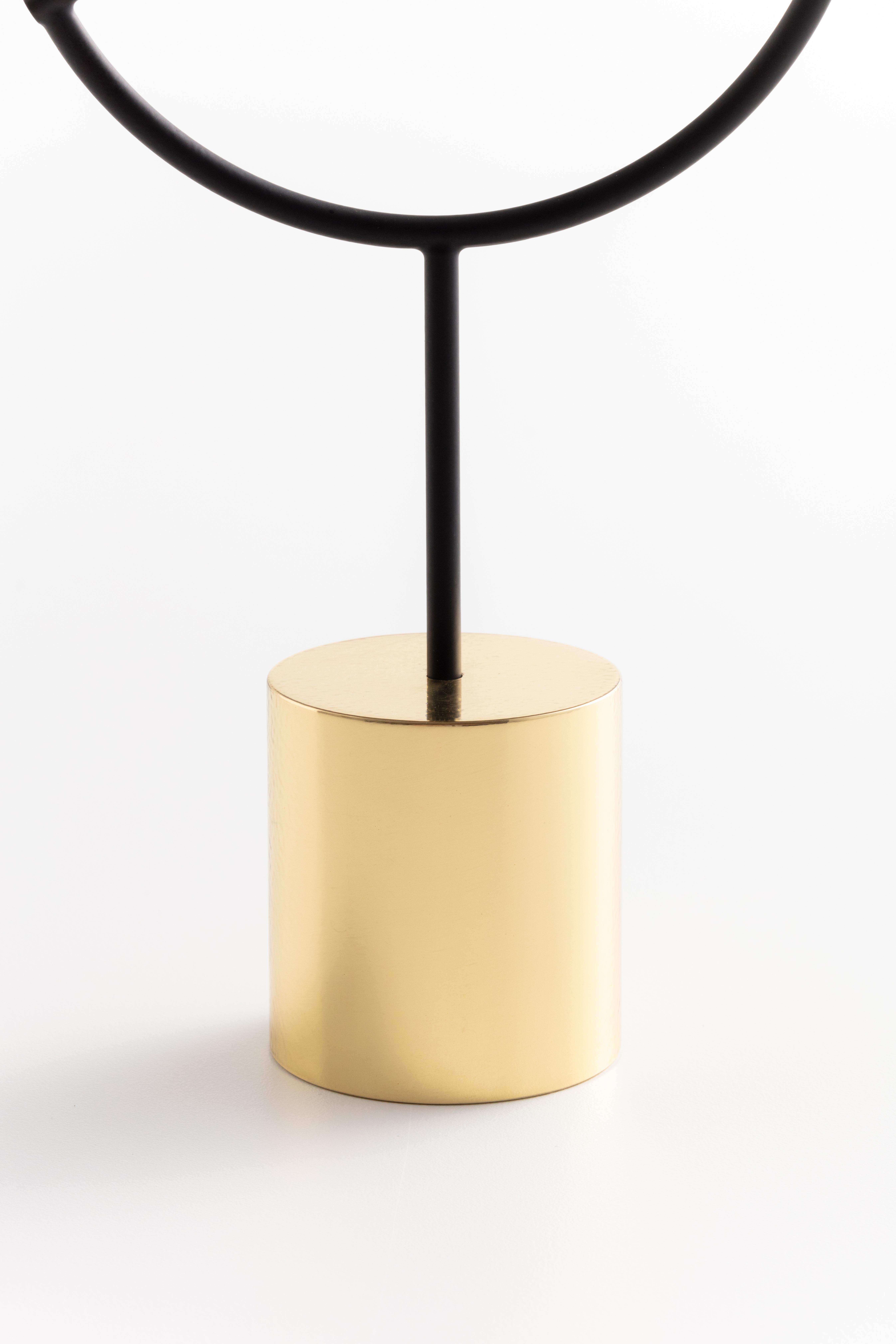 Contemporary Minimalist Golden / Black and Glass Solitary Vase V3 For Sale 3
