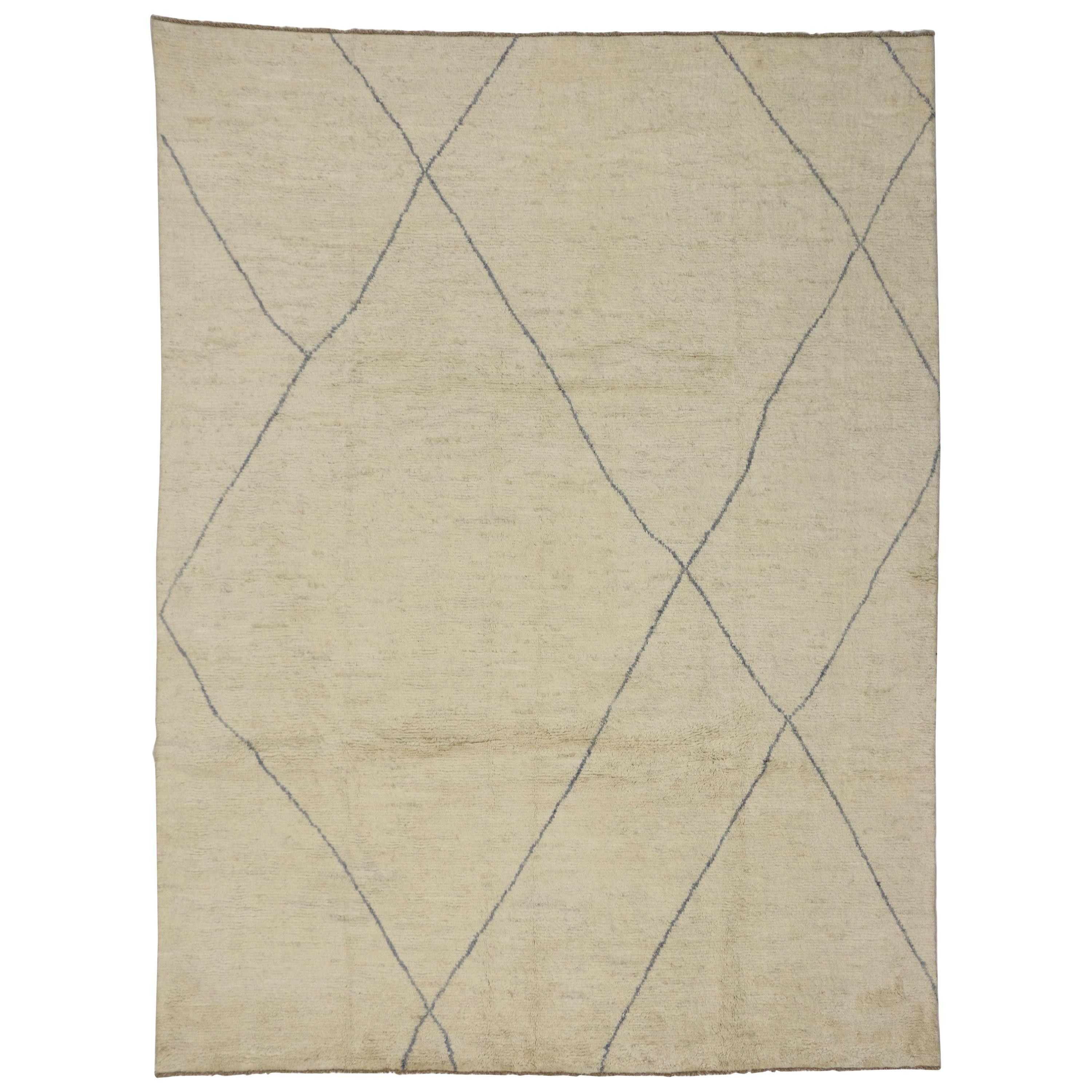 Contemporary Minimalist Moroccan Style Area Rug