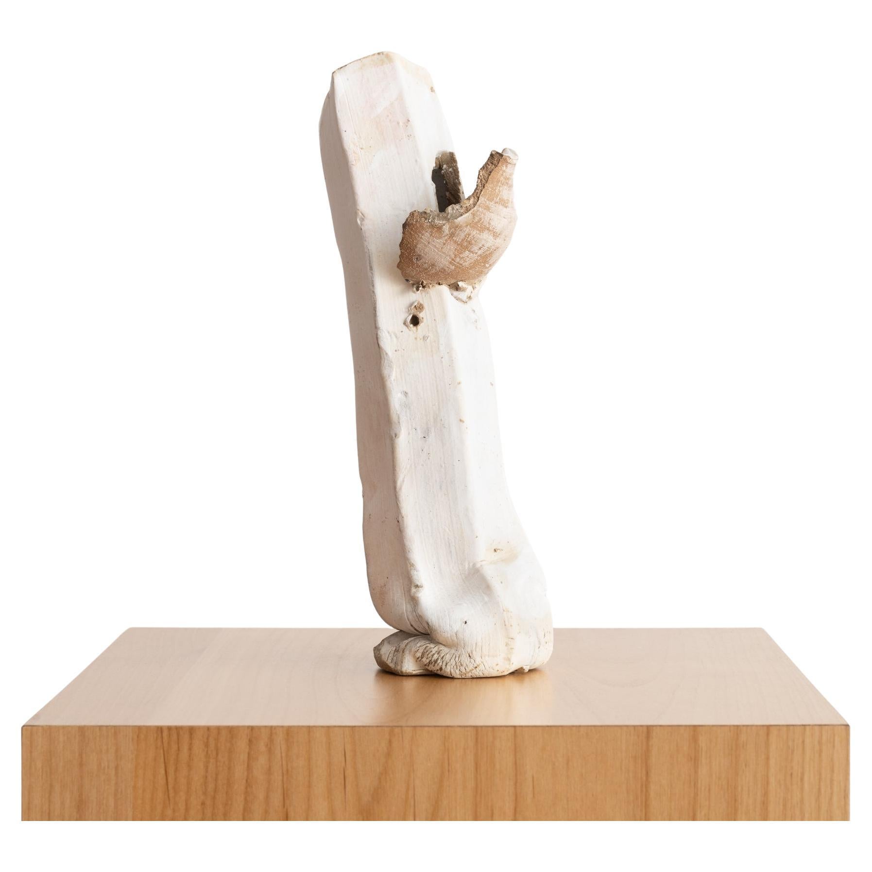 Contemporary Minimalist Neutral Ceramic Sculptural Vase For Sale