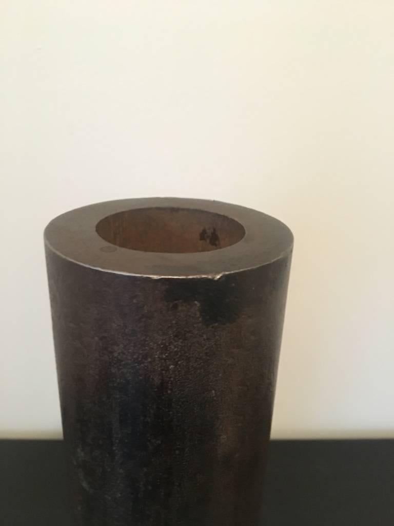 Contemporary Minimalist Patinated Steel Vase by Scott Gordon For Sale 1