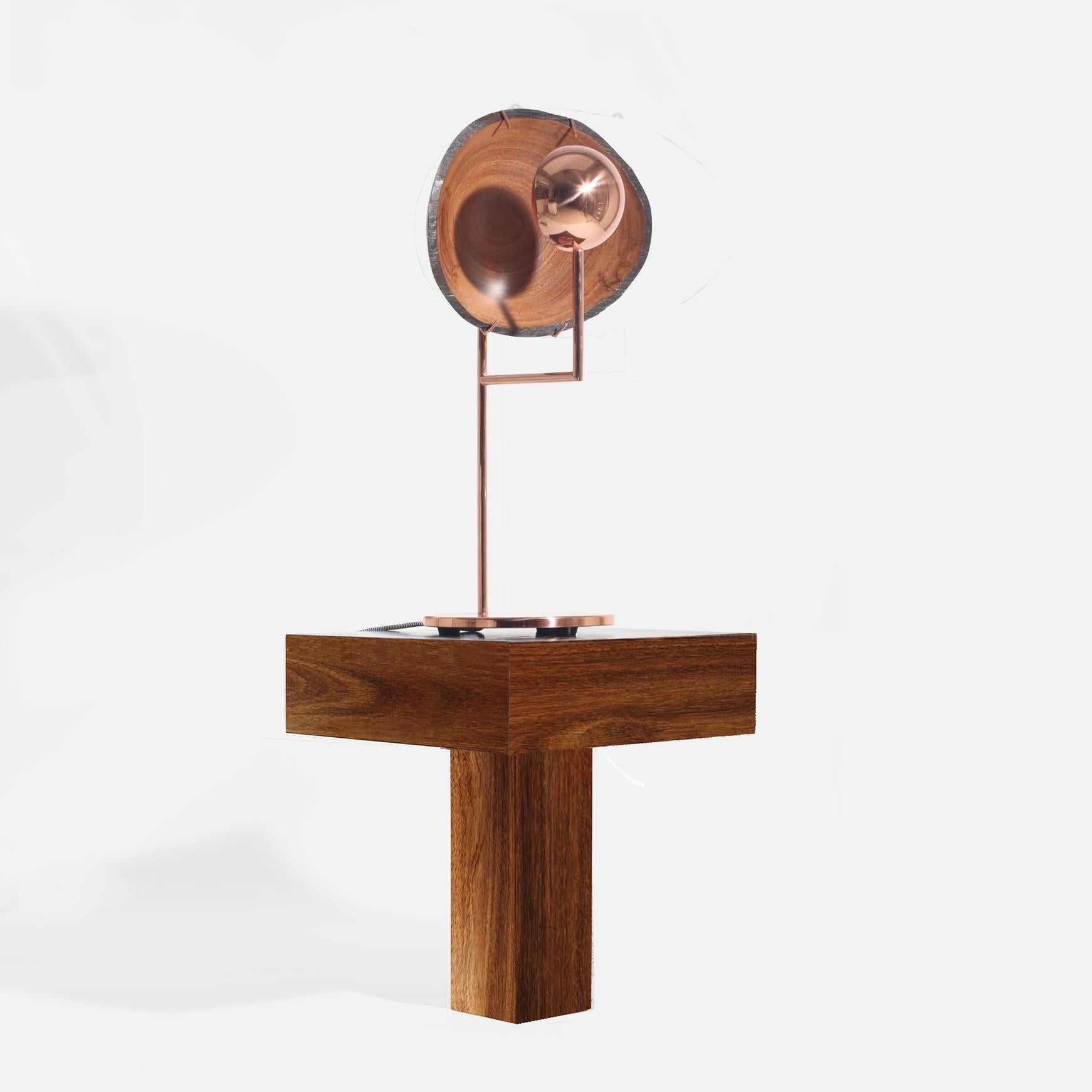 Placage Table d'appoint contemporaine minimaliste « Tee » en bois brésilien en vente