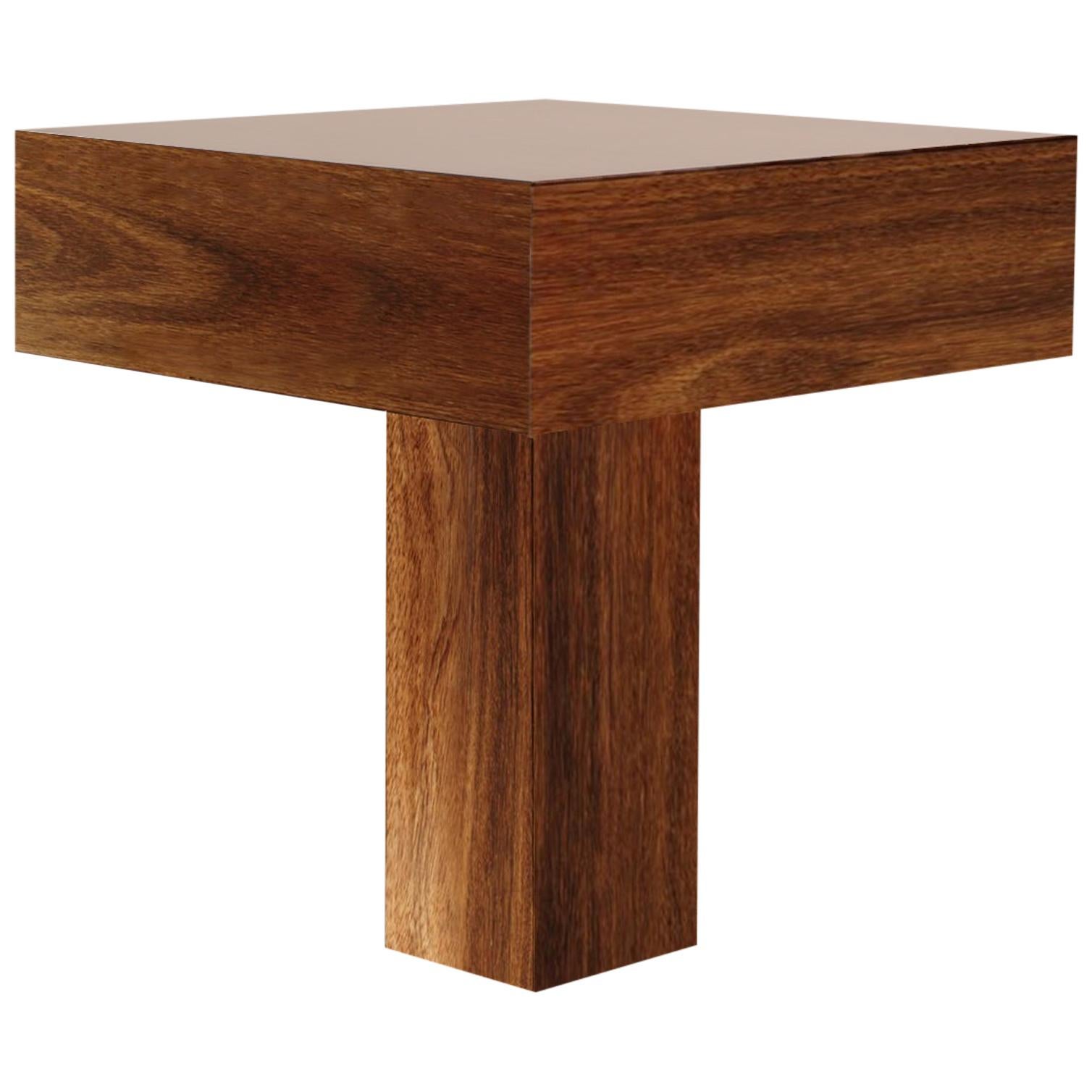 Contemporary Minimalist Side Table "Tee" Made of Brazilian Wood