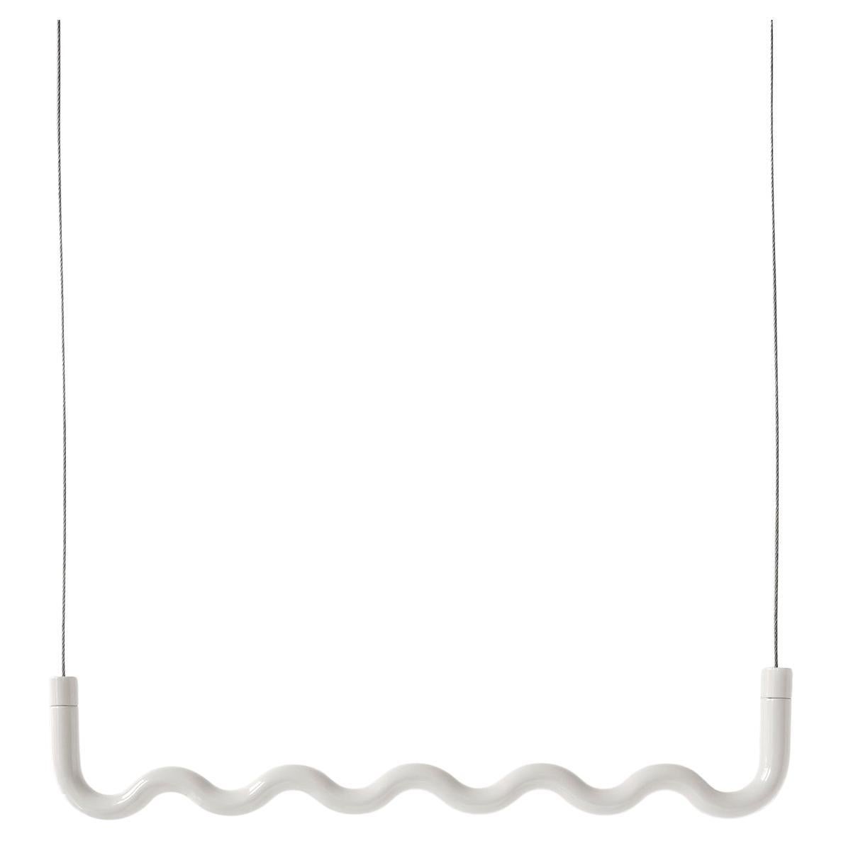 Contemporary Minimalist Sine Wave Hanging Coat/Clothes Rack Medium in White
