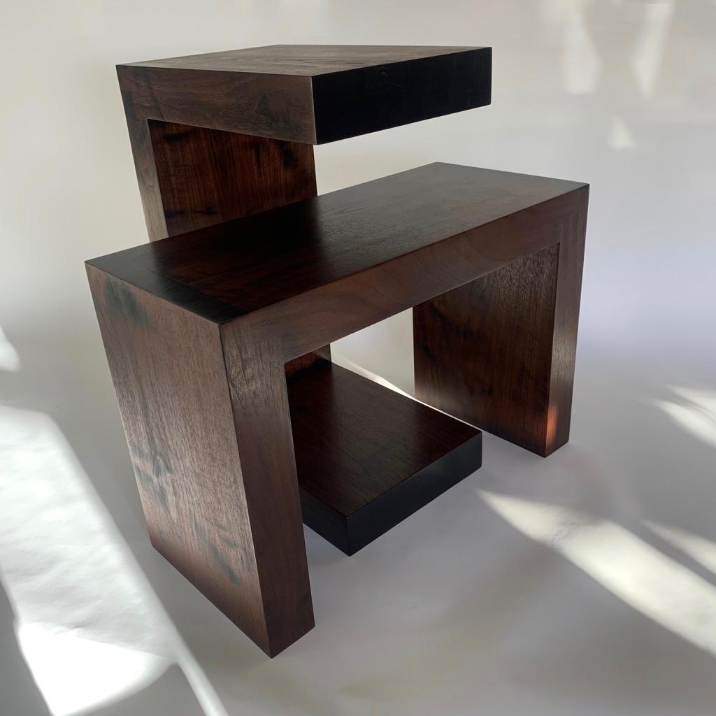 modern walnut side table