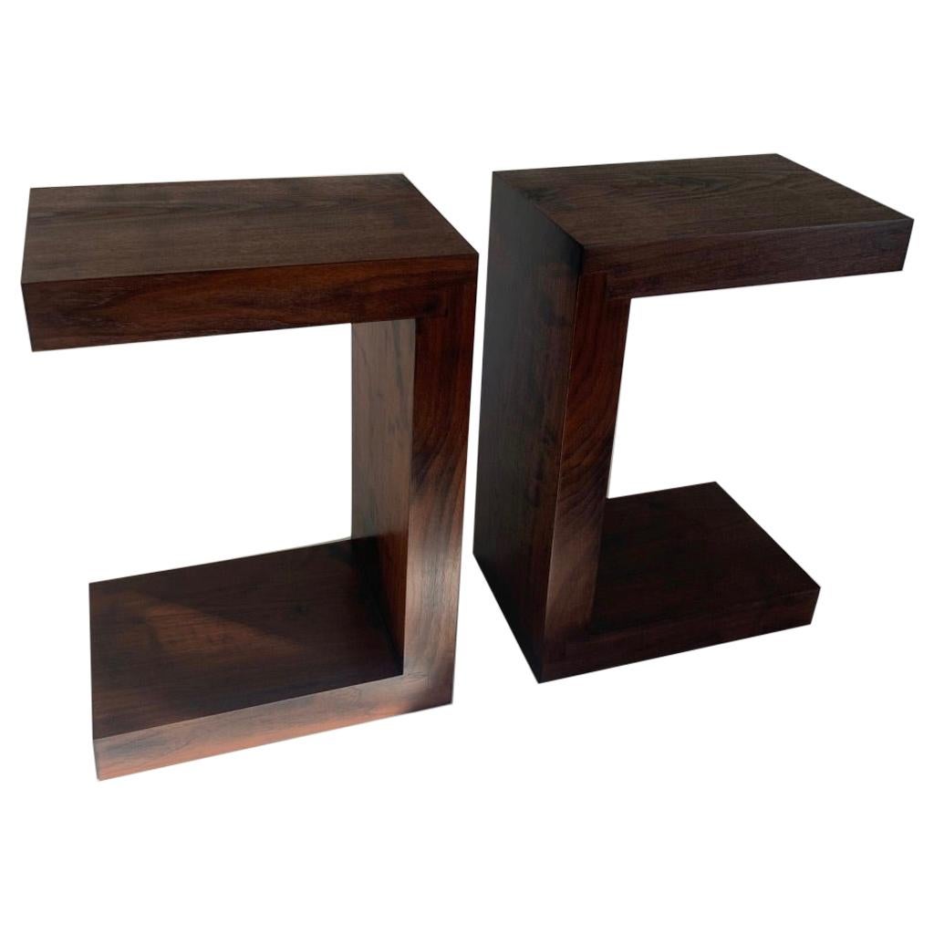 Contemporary Minimalist Walnut Side Table Set of 2 by Scott Gordon