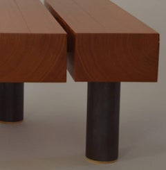 Contemporary Minimalist Wood and Patinated Steel Coffee Table by Scott Gordon