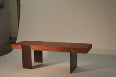 Contemporary Minimalist Wood and Steel Bench by Scott Gordon