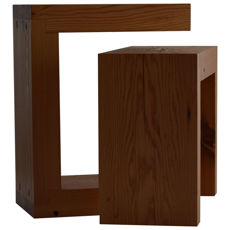 Contemporary Minimalist Wood Seat or Side Table by Scott Gordon, In Stock For Sale