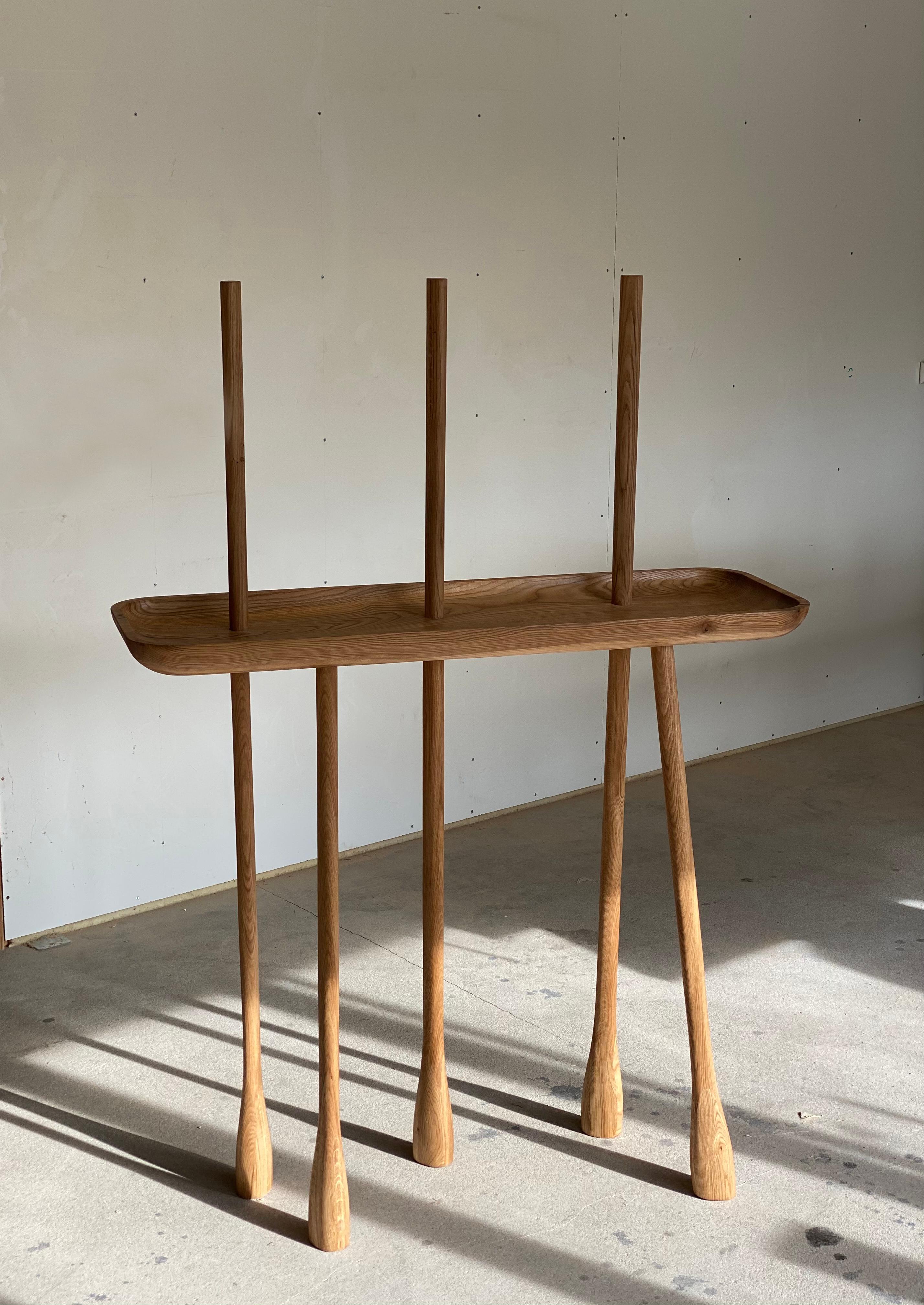 Huilé Table console contemporaine minimaliste en bois Charlotte by Olga Engel en vente