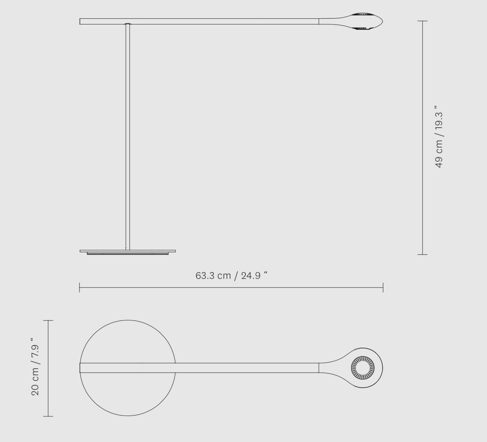 Contemporary Minimalistic Carbon Table Lamp by Tokio. For Sale 1