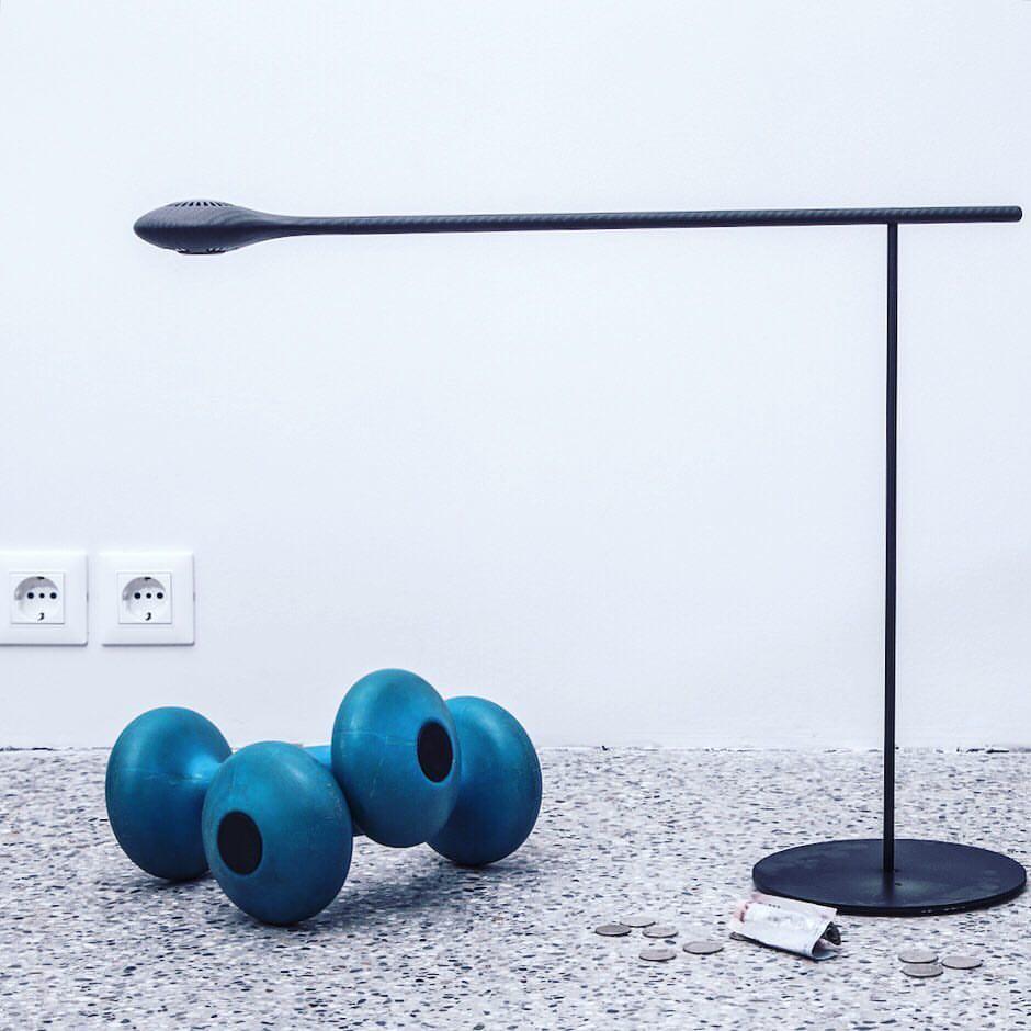 Slovenian Contemporary Minimalistic Carbon Table Light/High Tech LED Table Lamp by Tokio For Sale