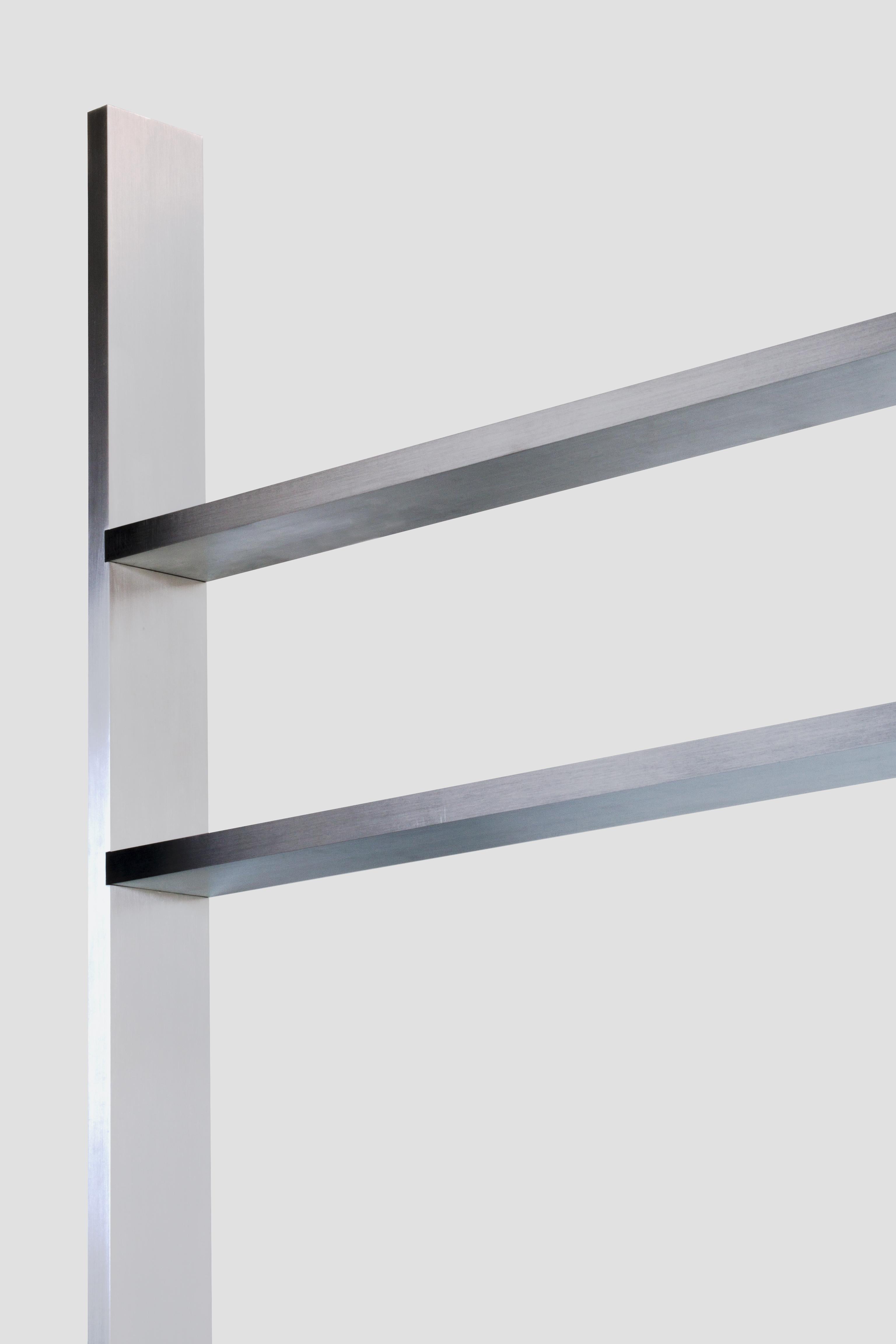 Dutch Contemporary Minimalistic Shelf in Waxed Aluminum by Johan Viladrich