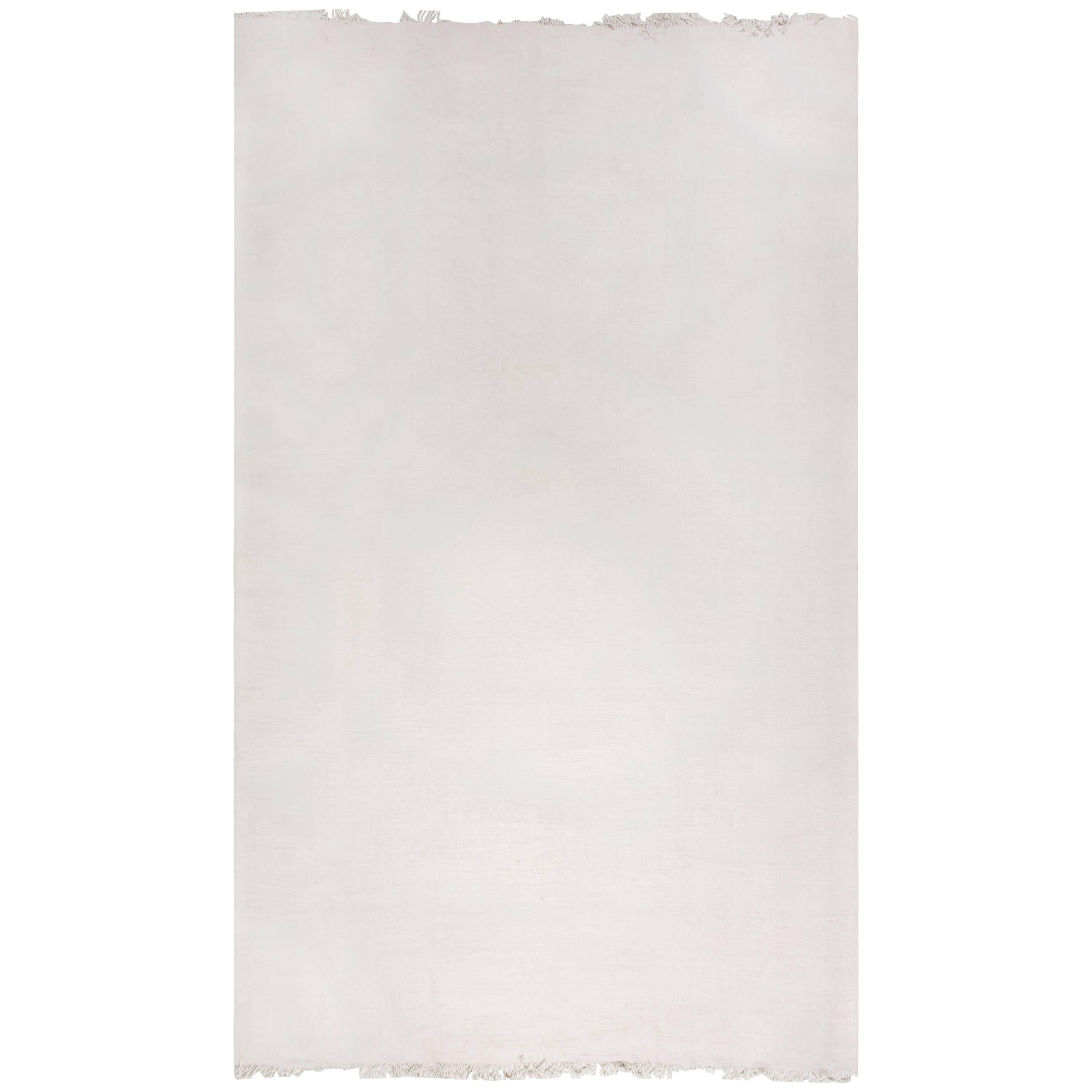 Contemporary Mirage Solid White Flat-Weave Wool Rug by Doris Leslie Blau For Sale