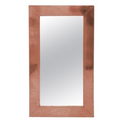 Miroir contemporain (26"), cadre en cuivre