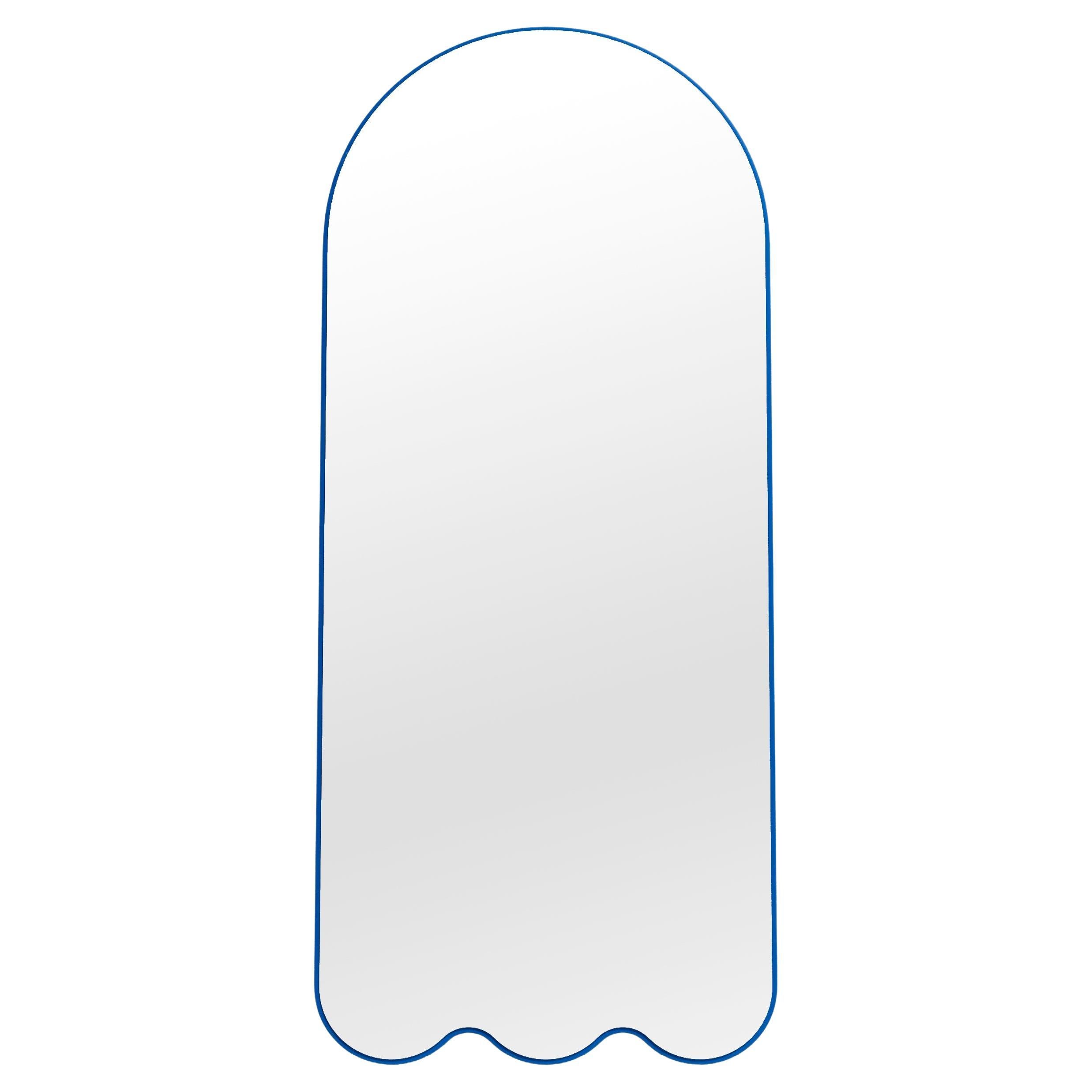 Contemporary Mirror 'Archvyli A3' by Oitoproducts, Blue Frame For Sale