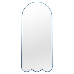 Contemporary Mirror 'Archvyli A3' by Oitoproducts, Blue Frame