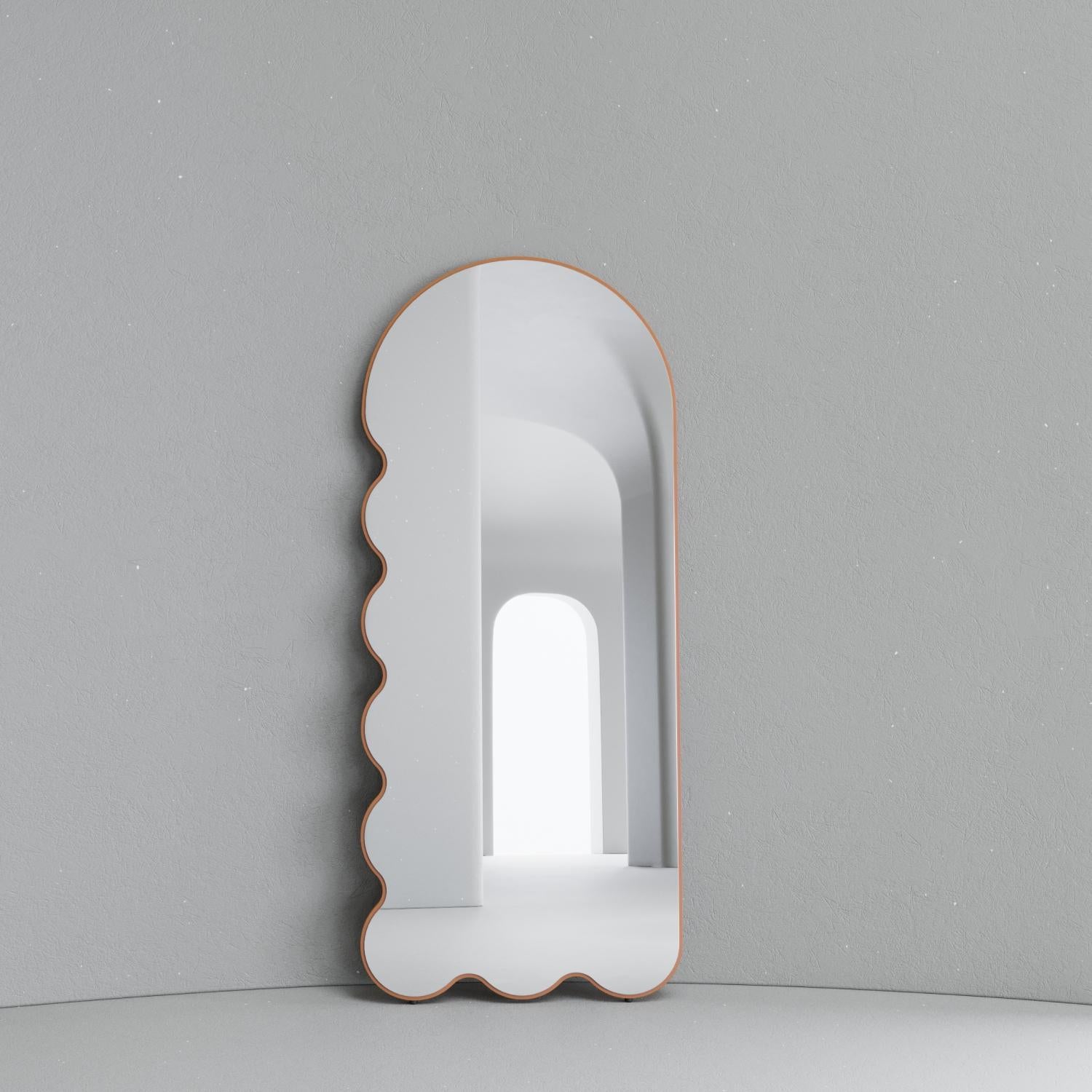 Contemporary Mirror 'Archvyli L8' by Oitoproducts, Orange Frame For Sale 5