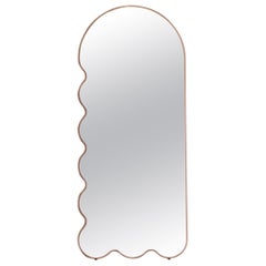 Miroir contemporain 'Archvyli L8' par Oitoproducts, cadre orange