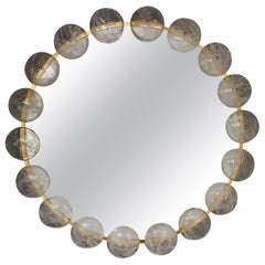 Contemporary Mirror Brass Rock Crystal, Italy